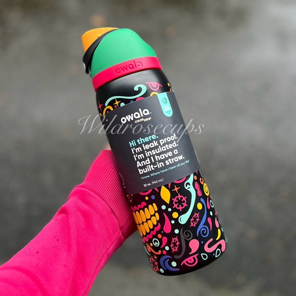Owala SUGAR SKULL 32 Oz glow in the dark Freesip NWT - Picture 2 of 9